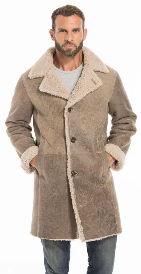 Men's sand sheepskin jacket