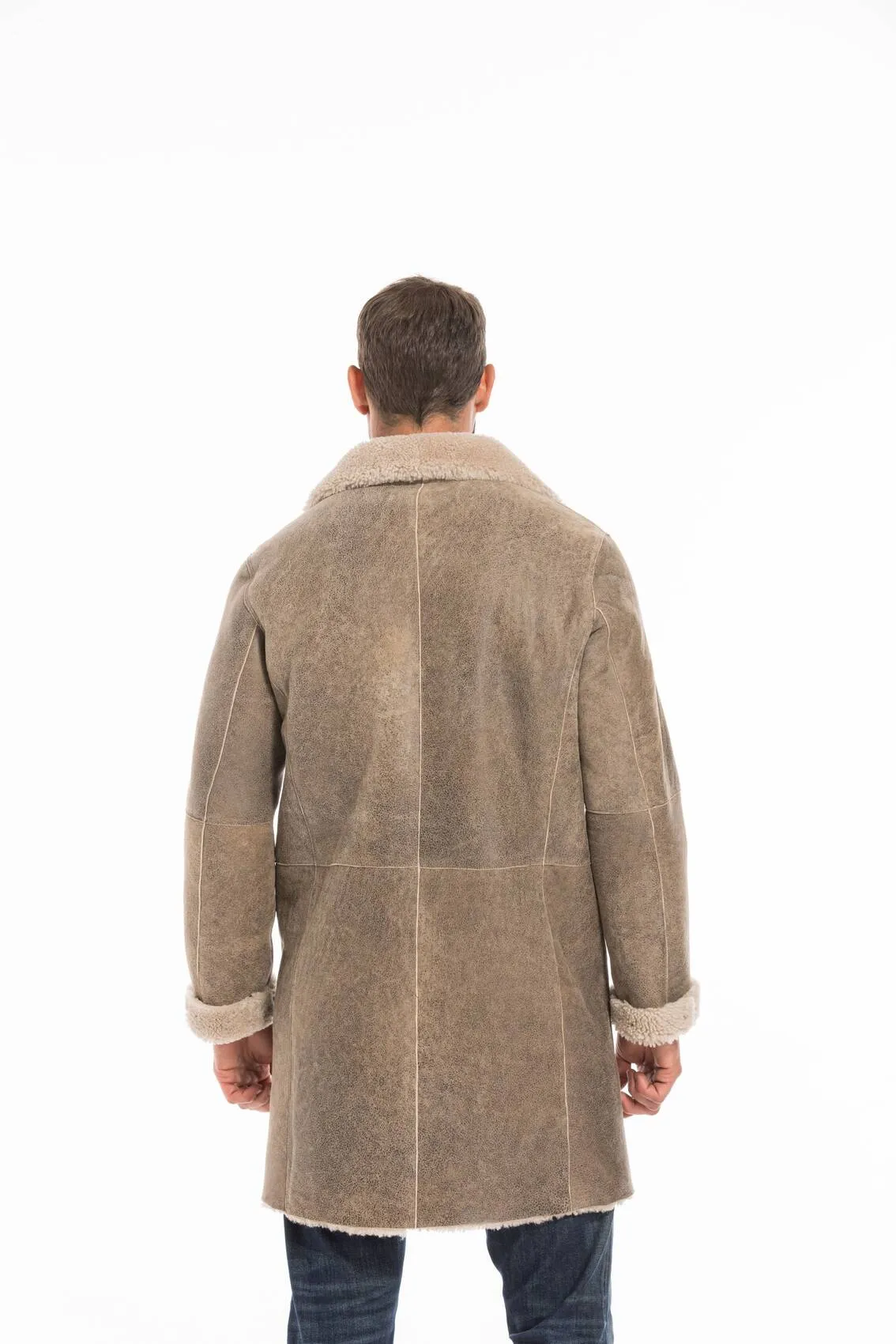 Men's sand sheepskin jacket