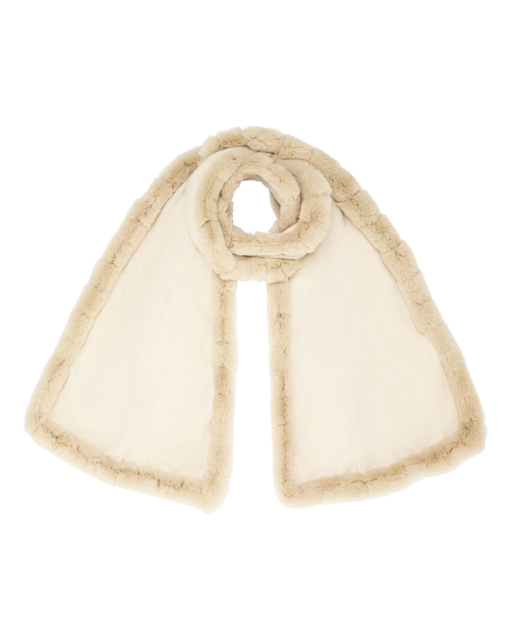 Meribel Fur Trim Scarf White