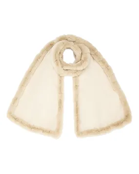 Meribel Fur Trim Scarf White