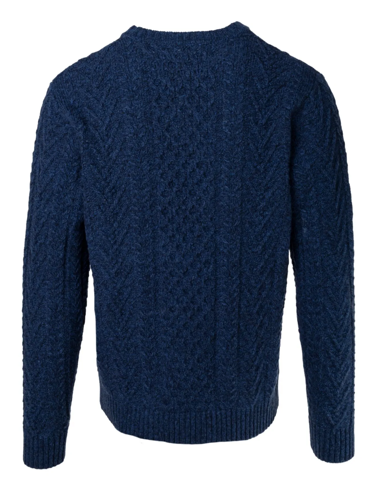 Midweight Wool Blend Cable Knit Crew Neck Sweater for Men