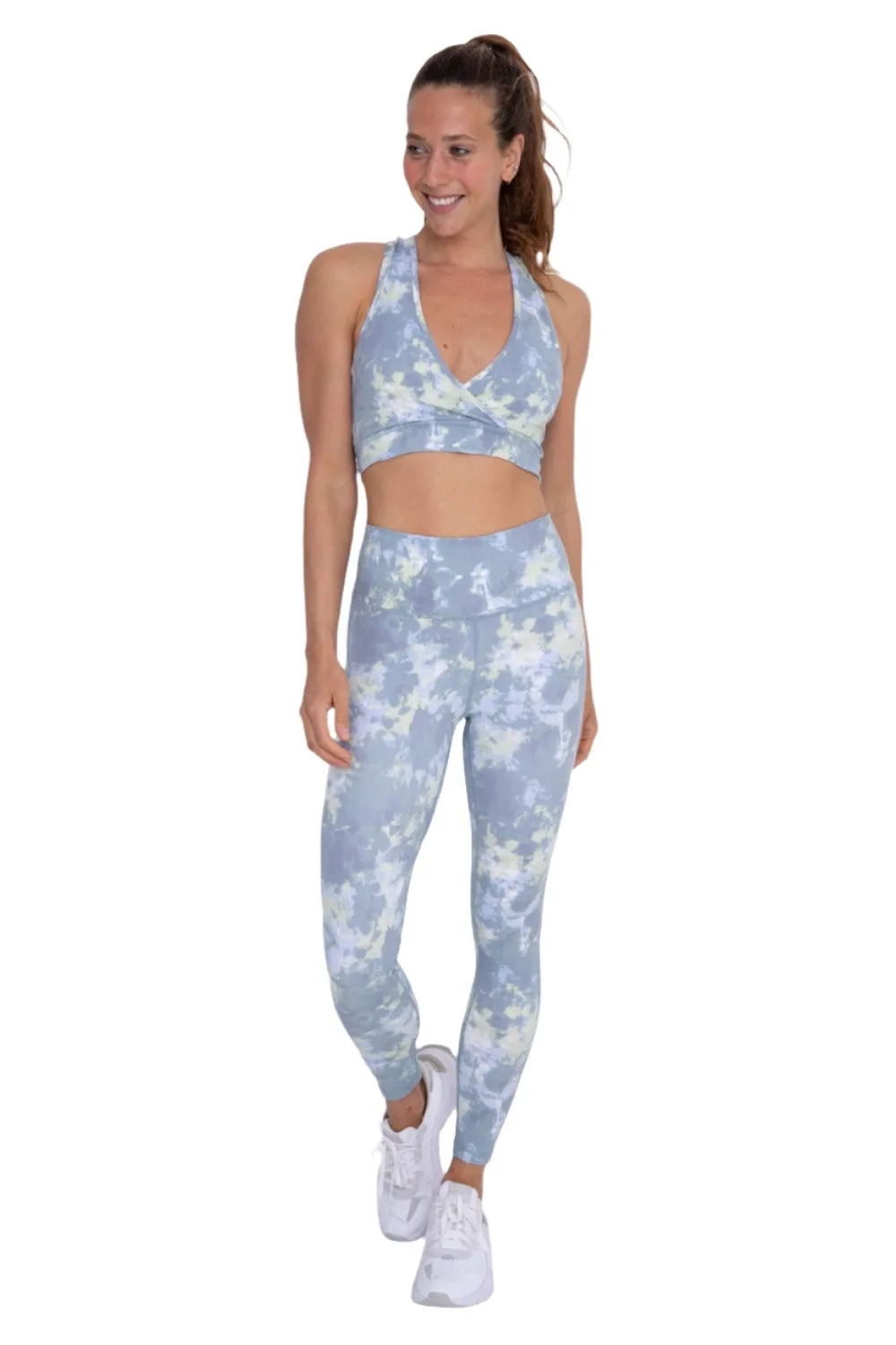 Monochrome Black Tie-Dye High-Waist Leggings - Full Length APH-A1260