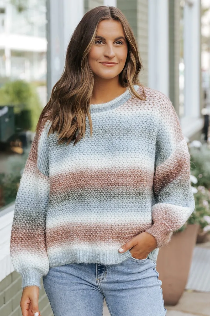 Multi Ombre Striped Sweater