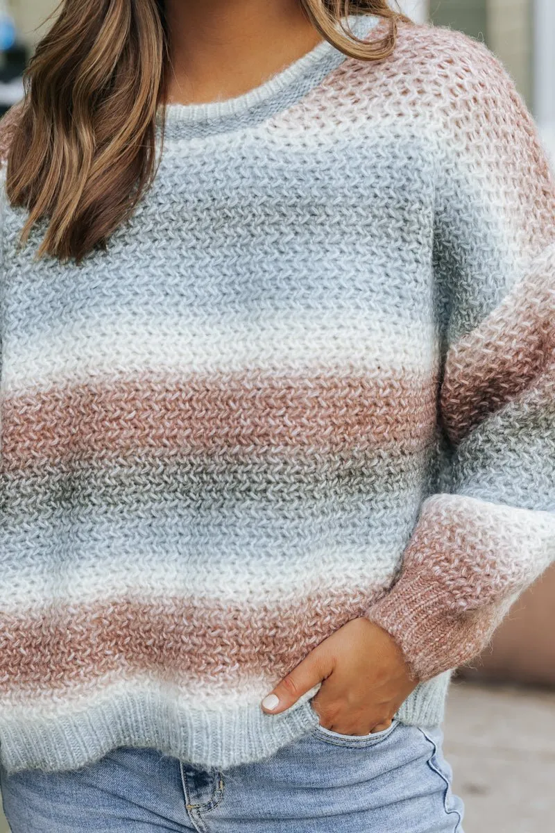 Multi Ombre Striped Sweater