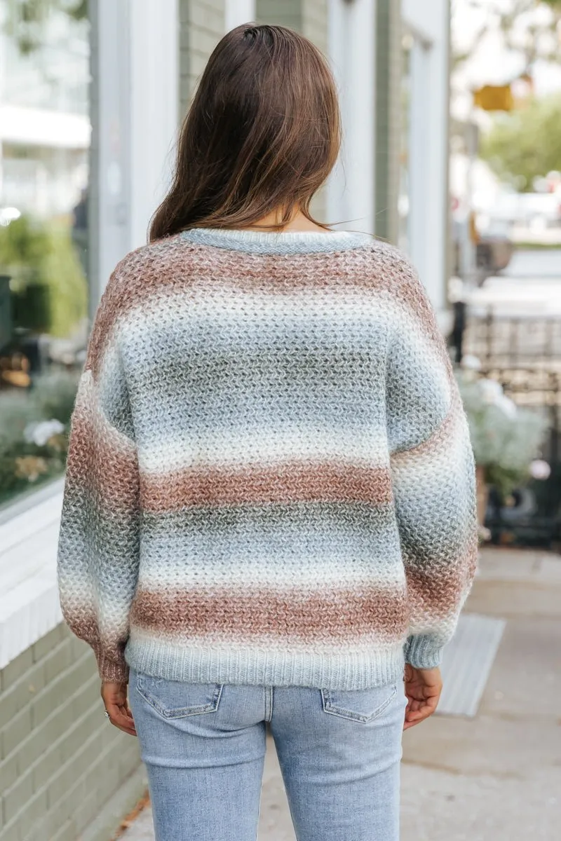 Multi Ombre Striped Sweater