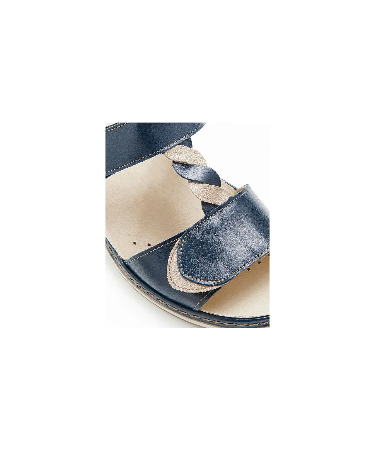 Navy Blue Leather Sandals Shop