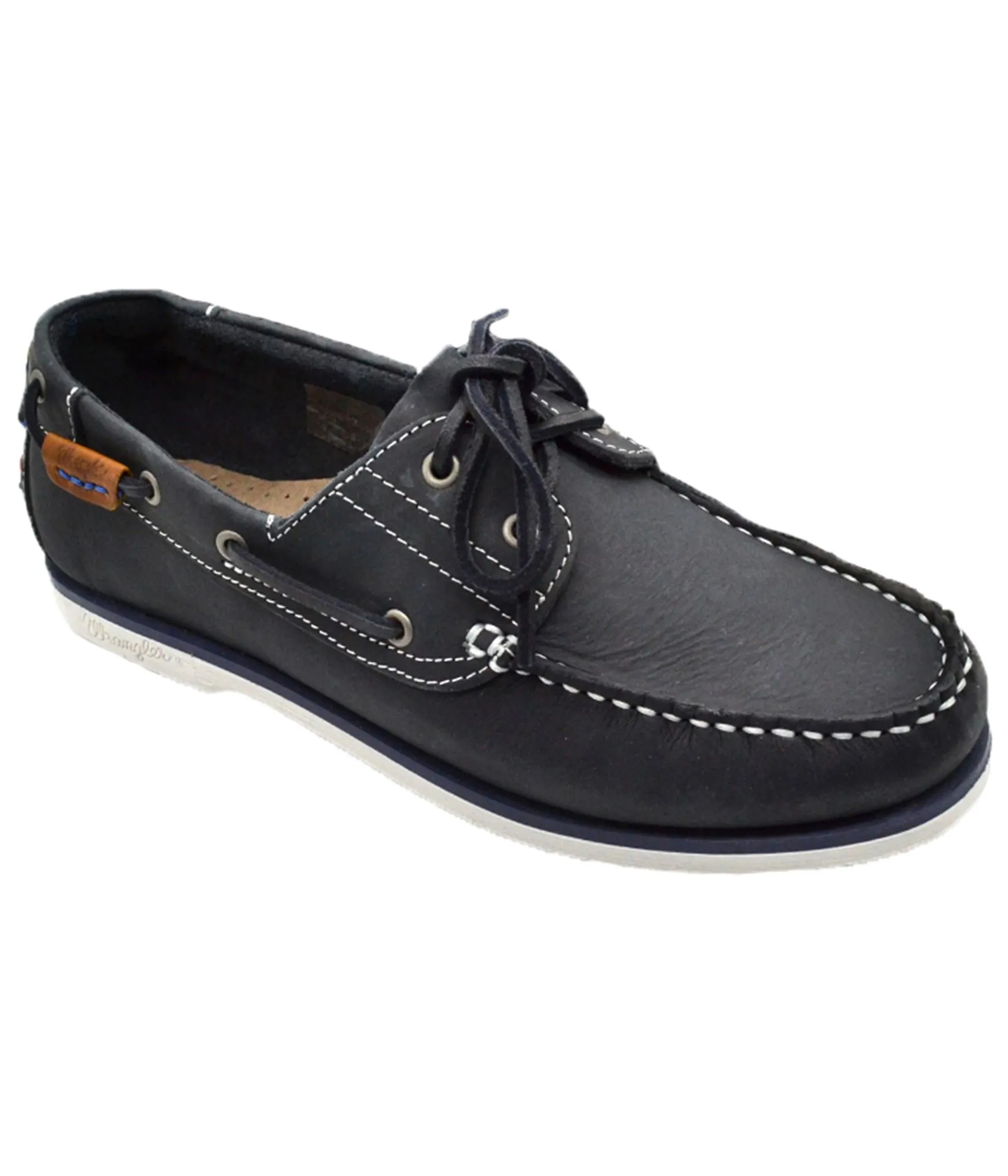 Navy Leather Boat Shoes by Wrangler