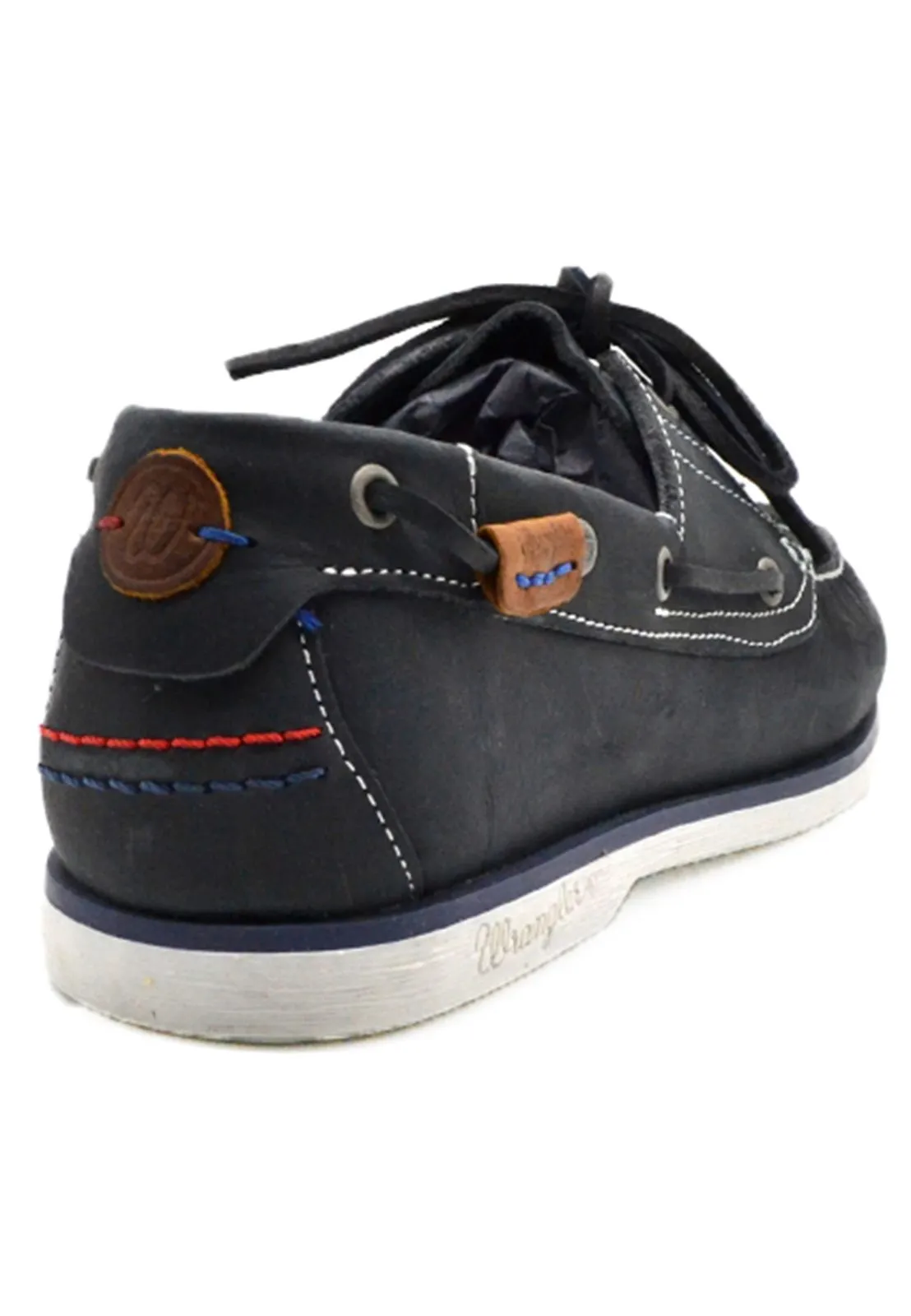 Navy Leather Boat Shoes by Wrangler