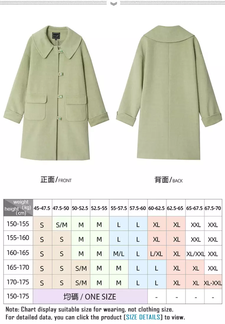 ONX.HK Woolen Coat with Elegant Lapel, Long Design