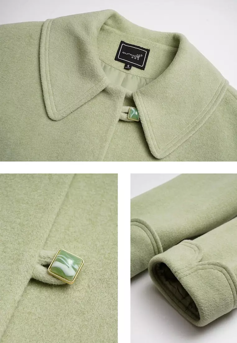 ONX.HK Woolen Coat with Elegant Lapel, Long Design