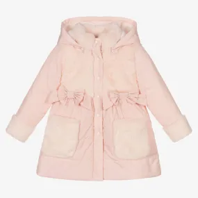 Pale Pink Girls Hooded Coat