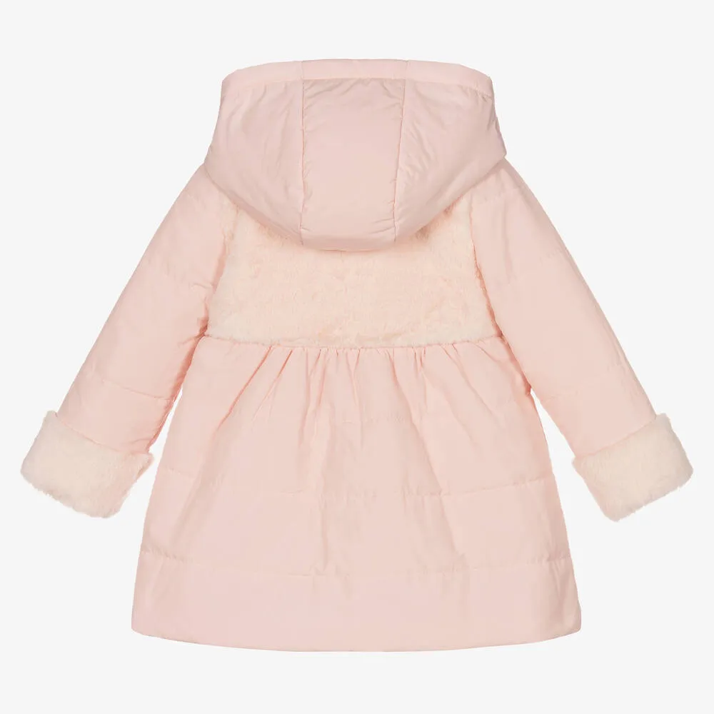 Pale Pink Girls Hooded Coat