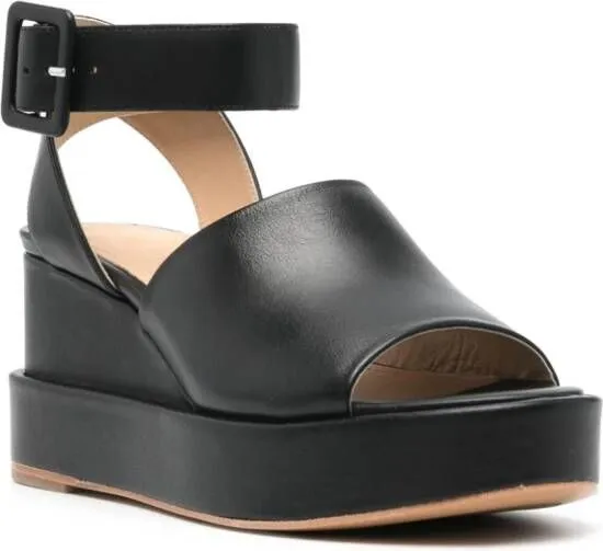 Paloma Barceló Luna 75mm Leather Platform Sandals in Black