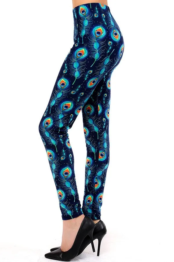 Peacock Print Leggings