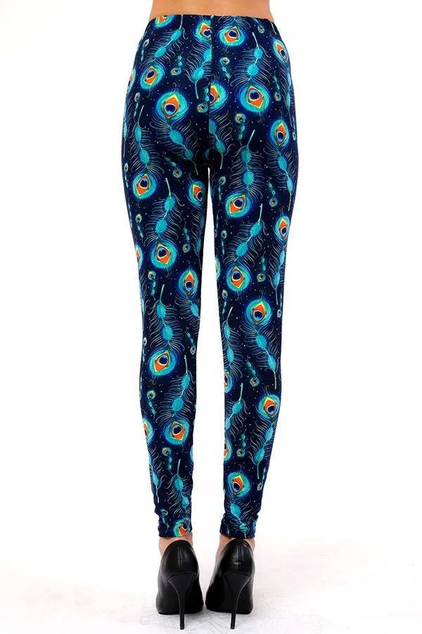 Peacock Print Leggings