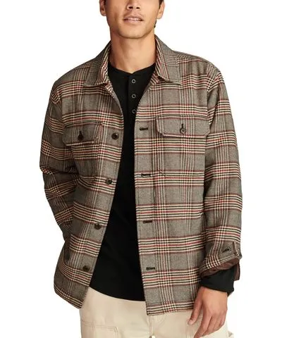 Plaid Button Front Long Sleeve Shirt Jacket