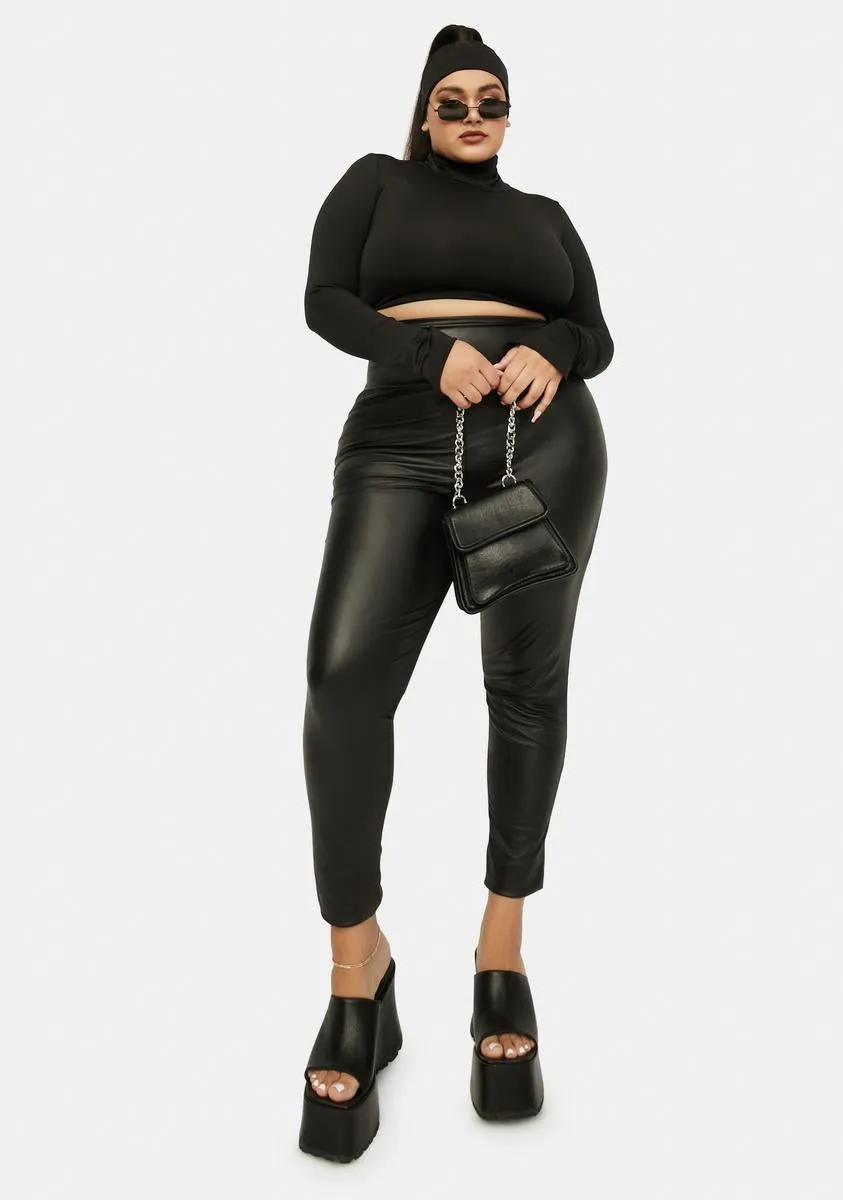 Plus Size Vegan Leather Leggings