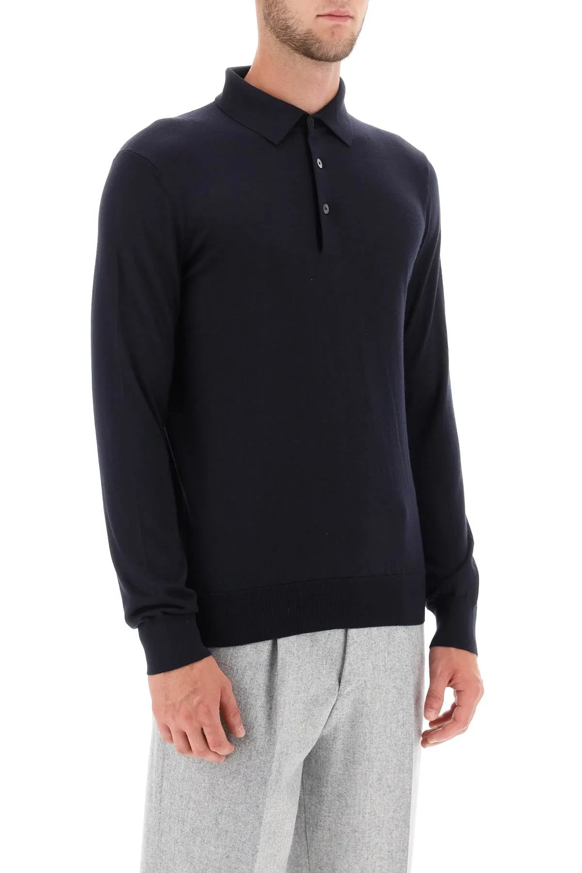 Polo Sweater in Cashmere Fabric