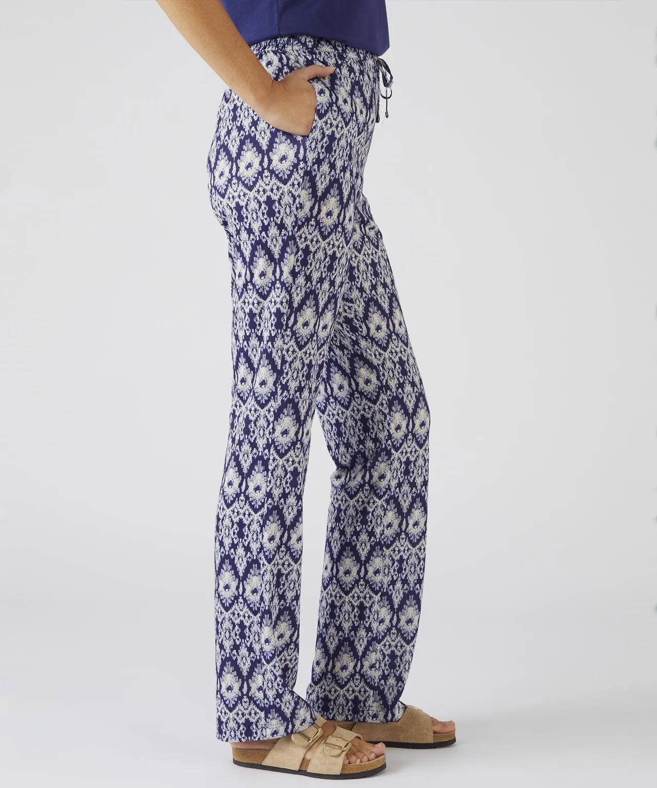 Print Jersey Tapered-Leg Trousers