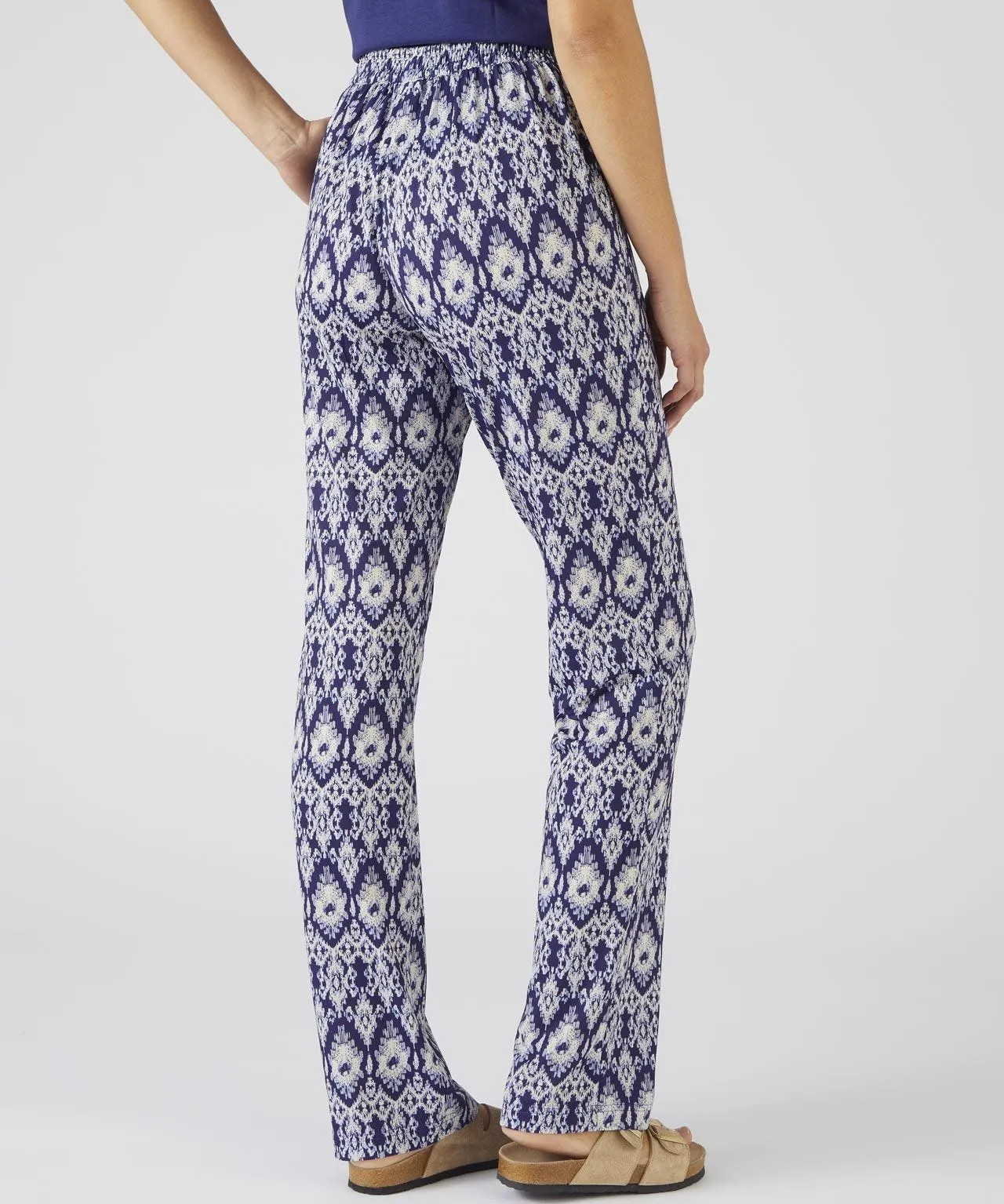 Print Jersey Tapered-Leg Trousers