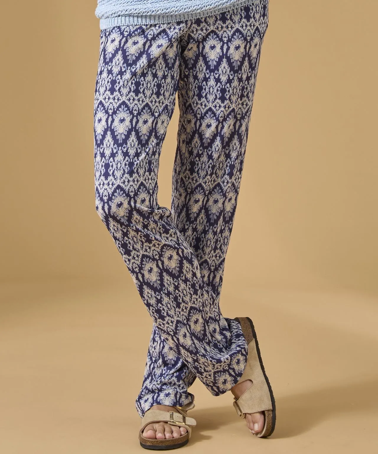 Print Jersey Tapered-Leg Trousers