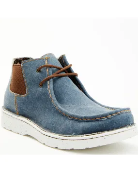 Justin Men's Hazer Denim Casual Hudson Shoes with Moc Toe