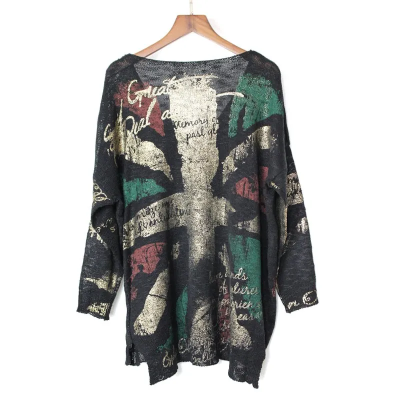 Punk Rock V-neck Sweater Women's Streetwear Full Sleeve Top - Outwear.