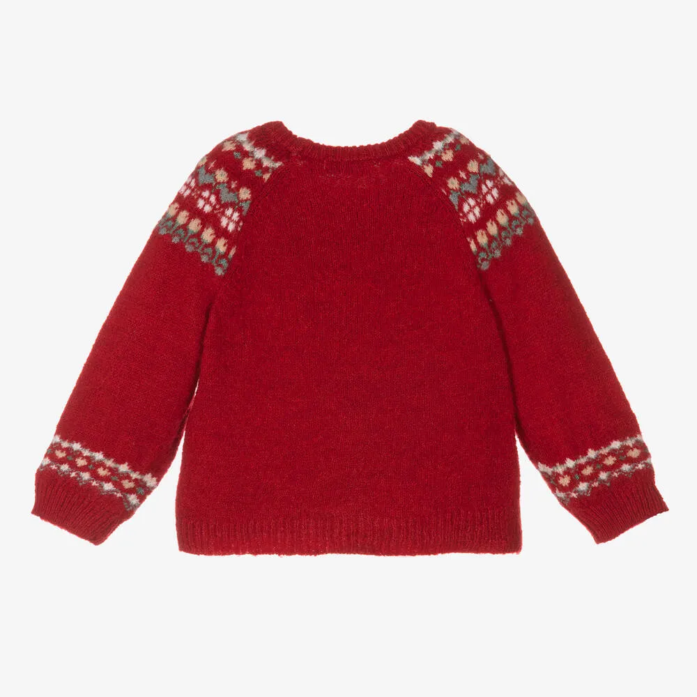 Red Fair Isle Knit Sweater