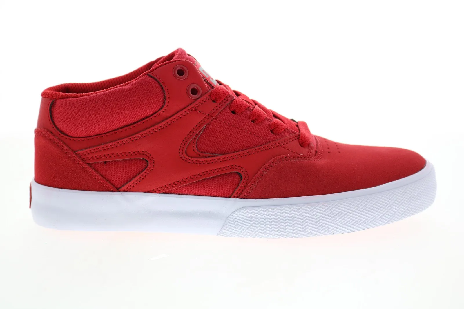 Red Suede Skate Inspired Sneakers for Men - DC Kalis Vulc Mid ADYS300622