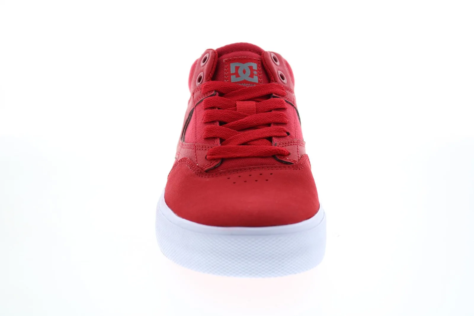 Red Suede Skate Inspired Sneakers for Men - DC Kalis Vulc Mid ADYS300622