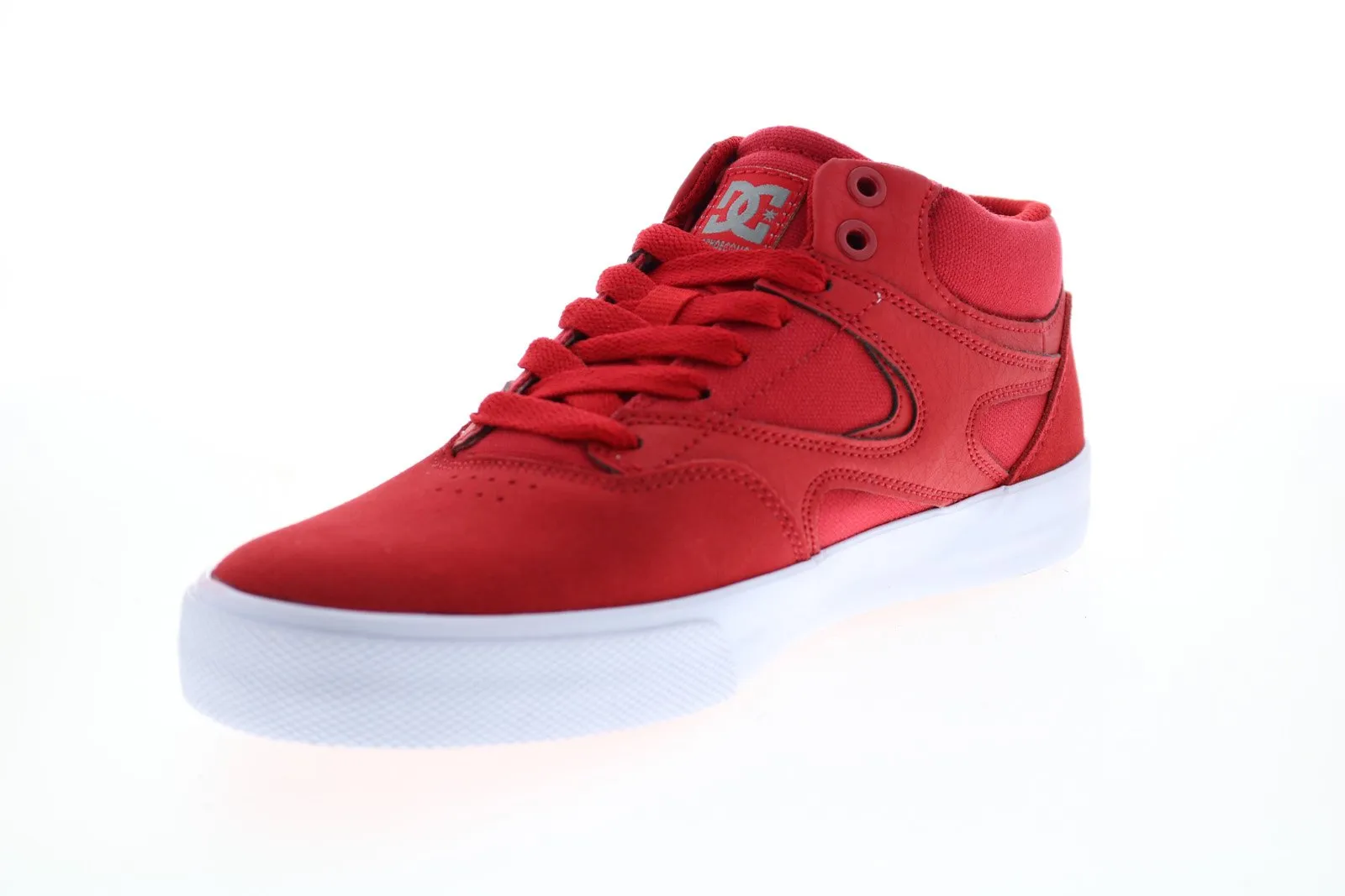 Red Suede Skate Inspired Sneakers for Men - DC Kalis Vulc Mid ADYS300622