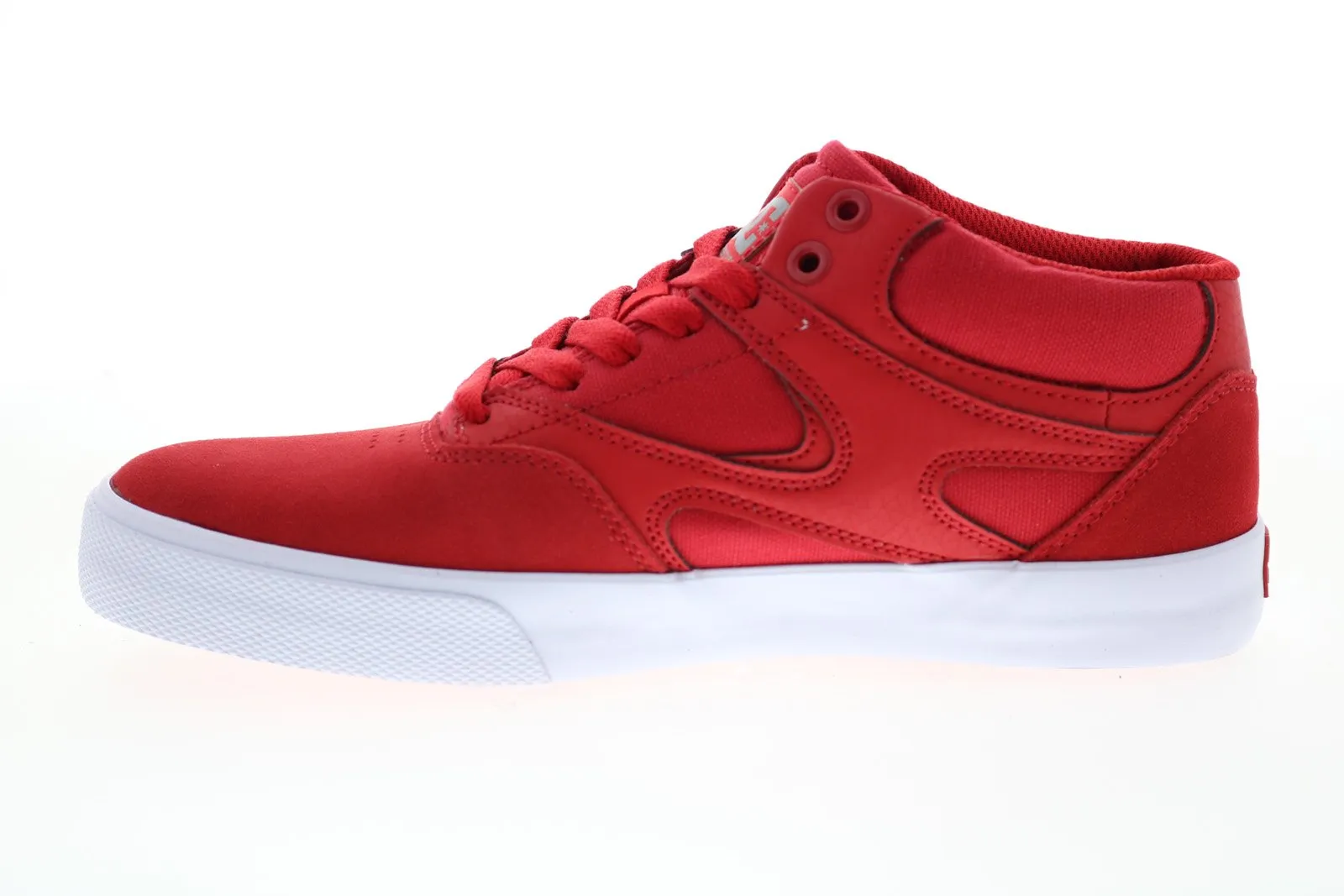 Red Suede Skate Inspired Sneakers for Men - DC Kalis Vulc Mid ADYS300622