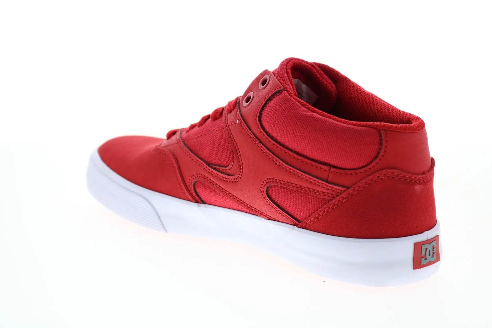 Red Suede Skate Inspired Sneakers for Men - DC Kalis Vulc Mid ADYS300622