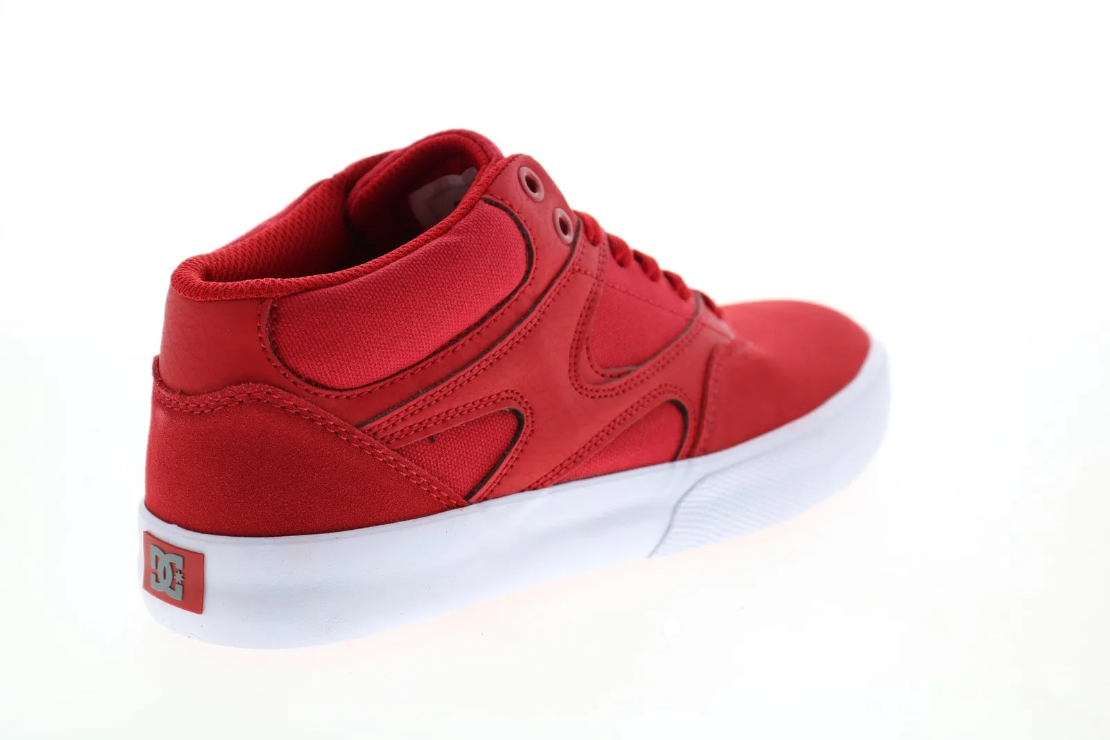 Red Suede Skate Inspired Sneakers for Men - DC Kalis Vulc Mid ADYS300622