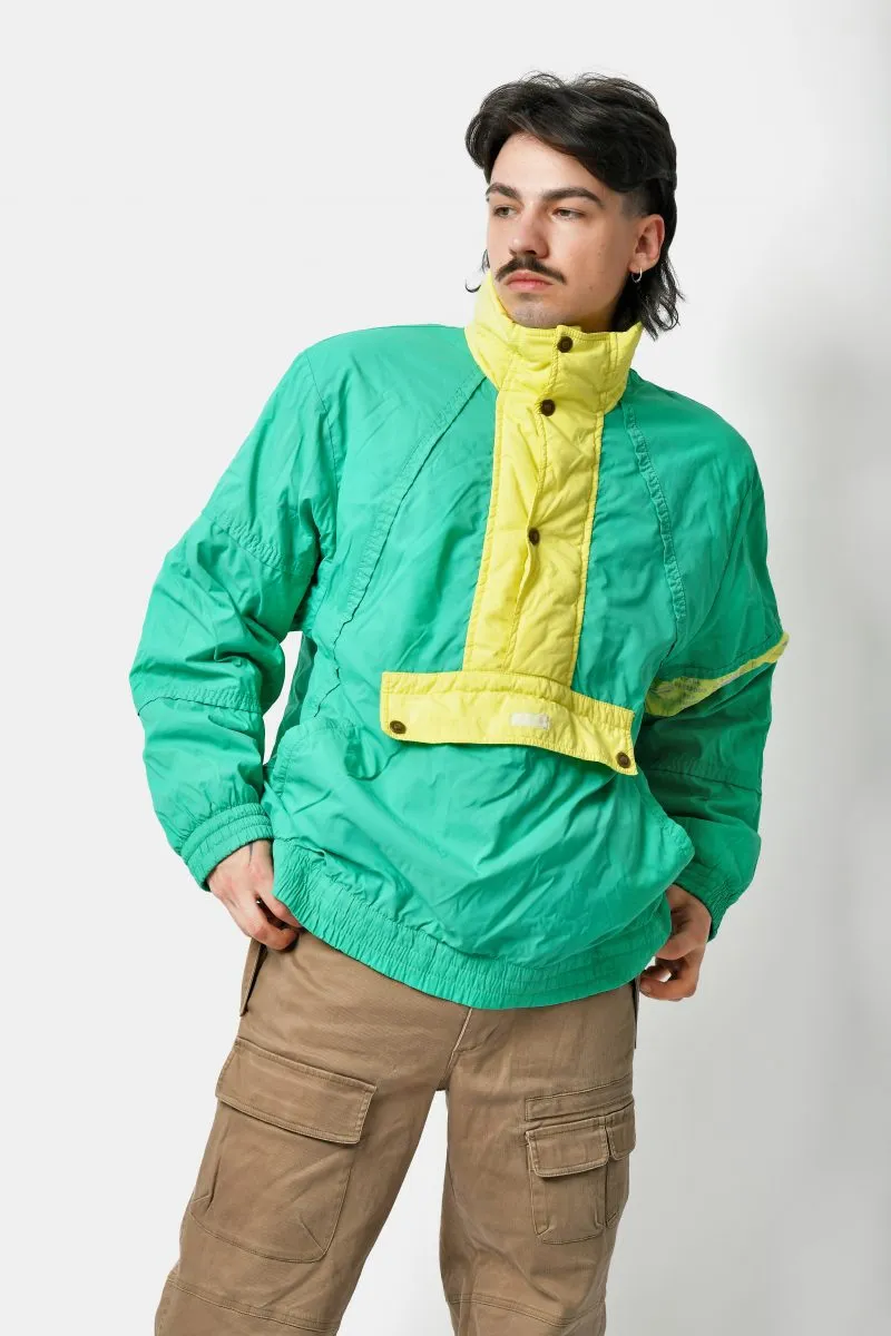 Retro Ski Hooded Coat Green