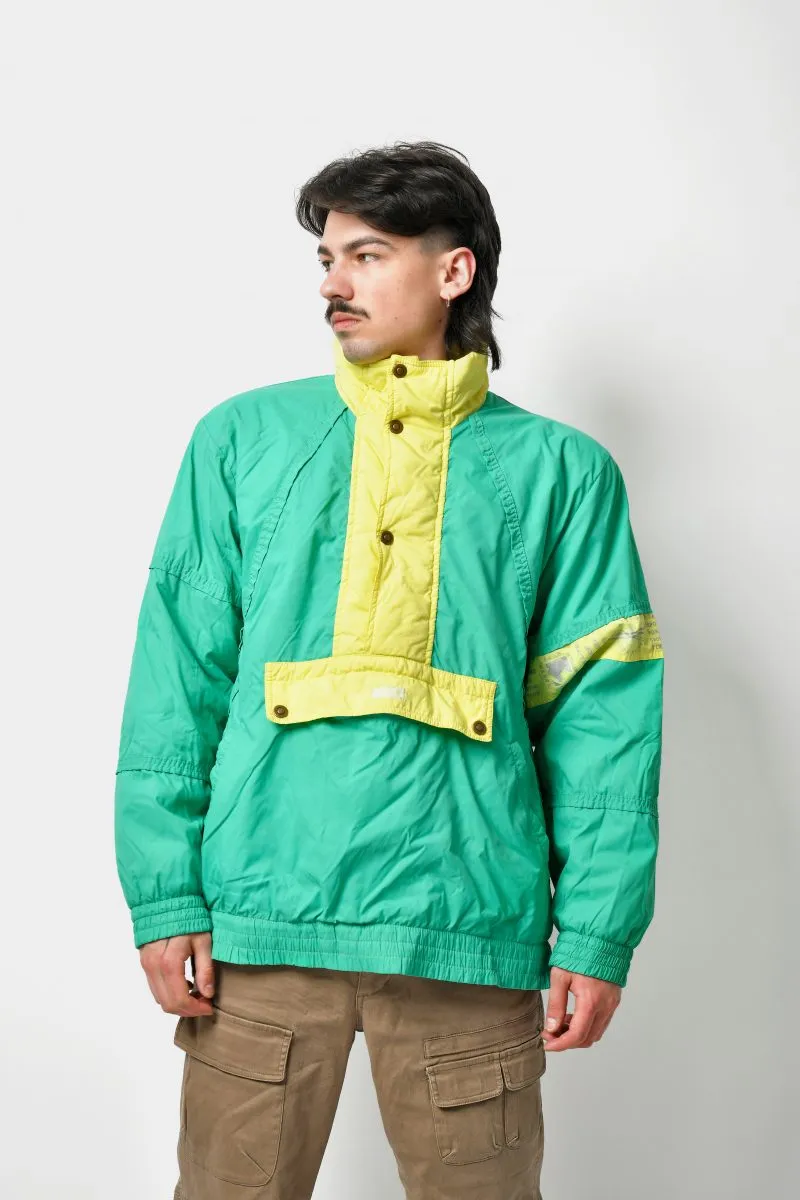 Retro Ski Hooded Coat Green