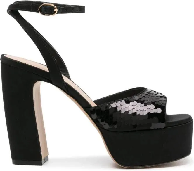 Black Roberto Festa Stex 120mm sequined sandals