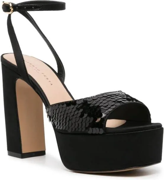 Black Roberto Festa Stex 120mm sequined sandals