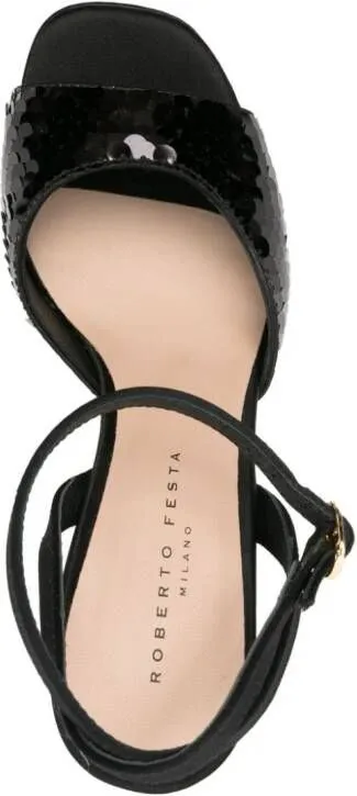 Black Roberto Festa Stex 120mm sequined sandals