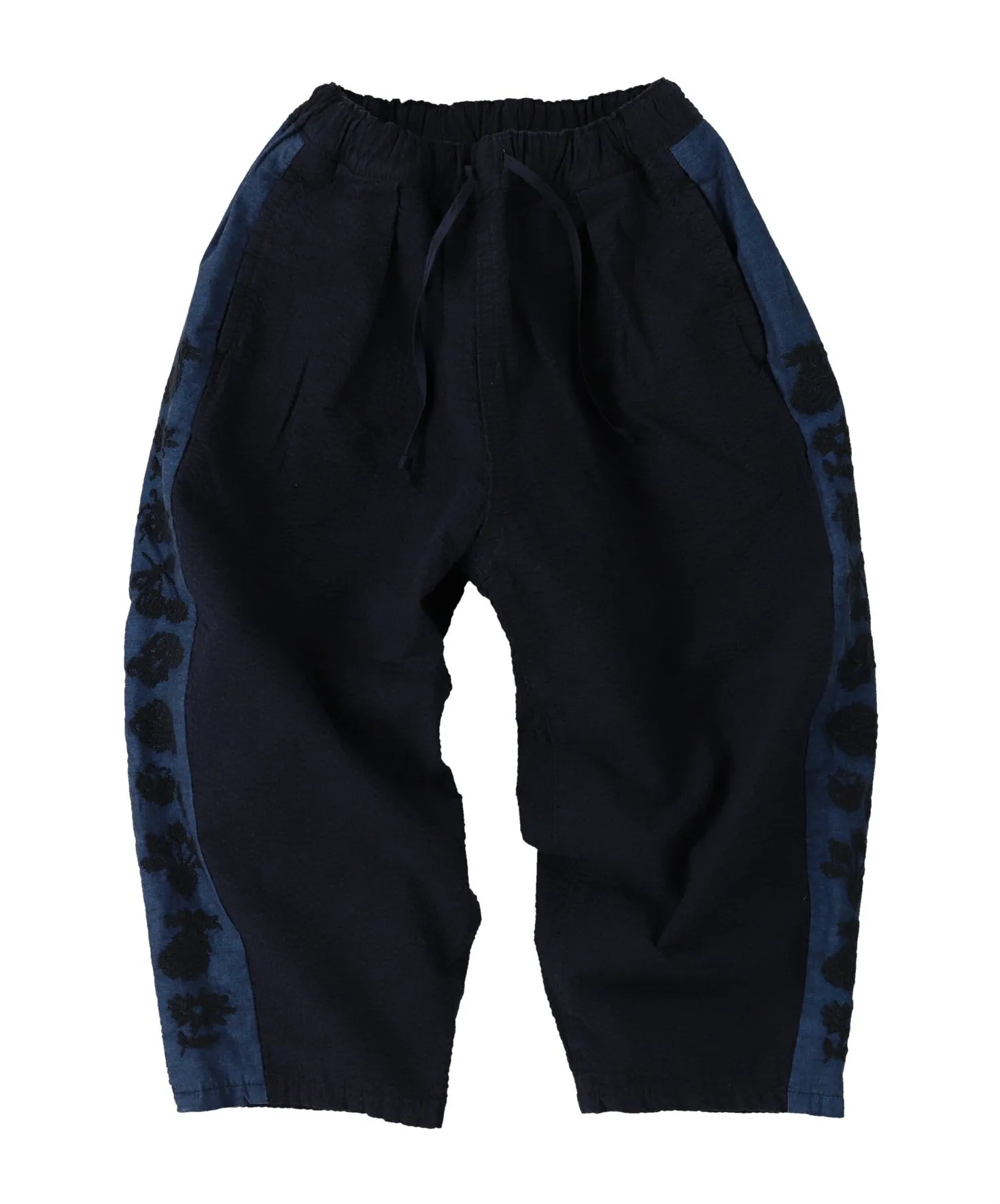 Seersucker Embroidered Pants