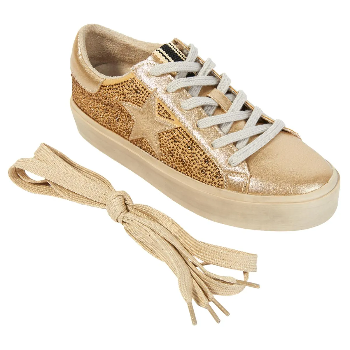 SHUSHOP REBA Crystal Lace-Up Sneaker