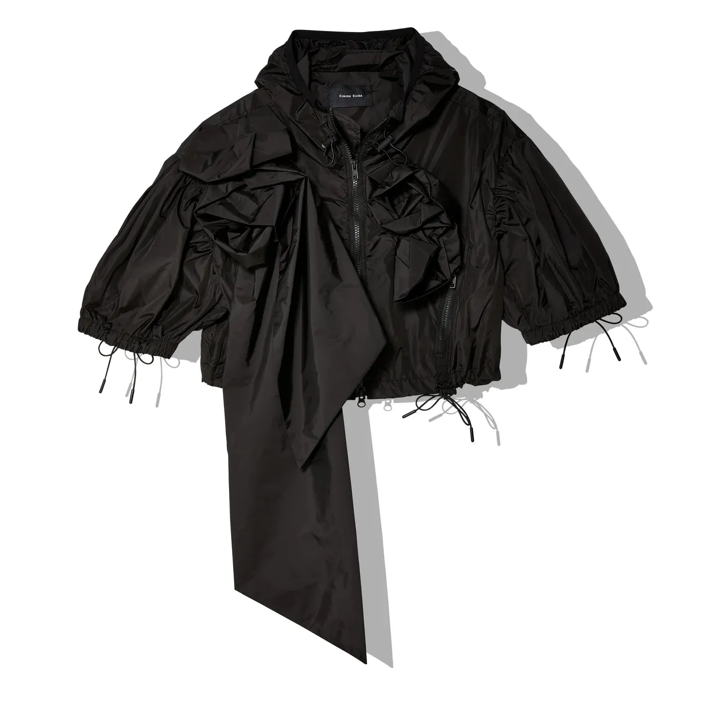 Simone Rocha Black Cropped Puff Sleeve Jacket for Women