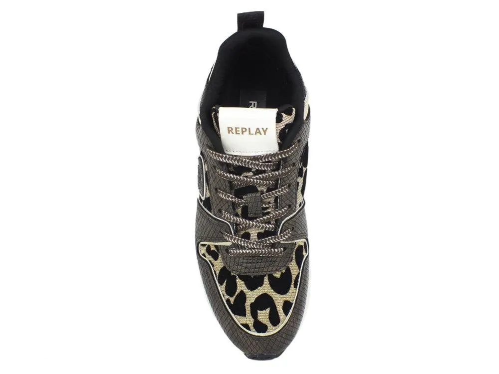 Sneaker with Leopard Print in Brown by REPLAY - RS360025S