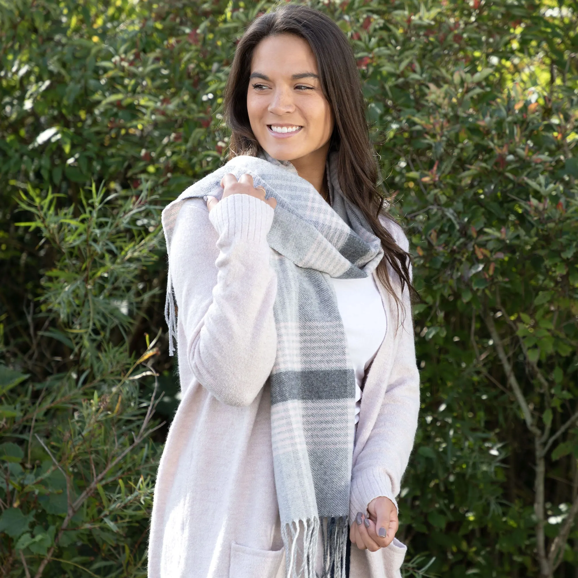 Soft Ukrainian Plaid Scarf made from Merino Wool and Cashmere.