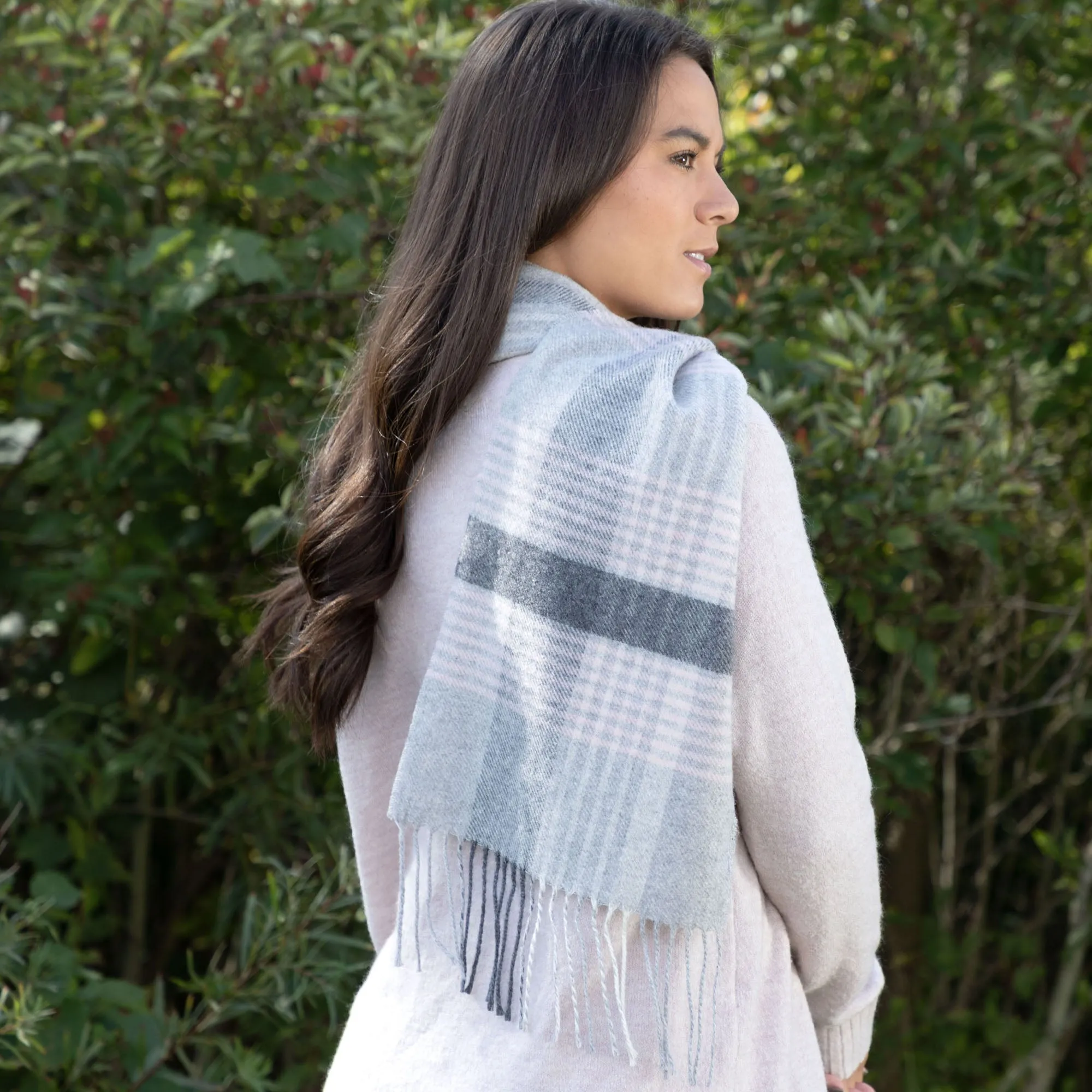 Soft Ukrainian Plaid Scarf made from Merino Wool and Cashmere.