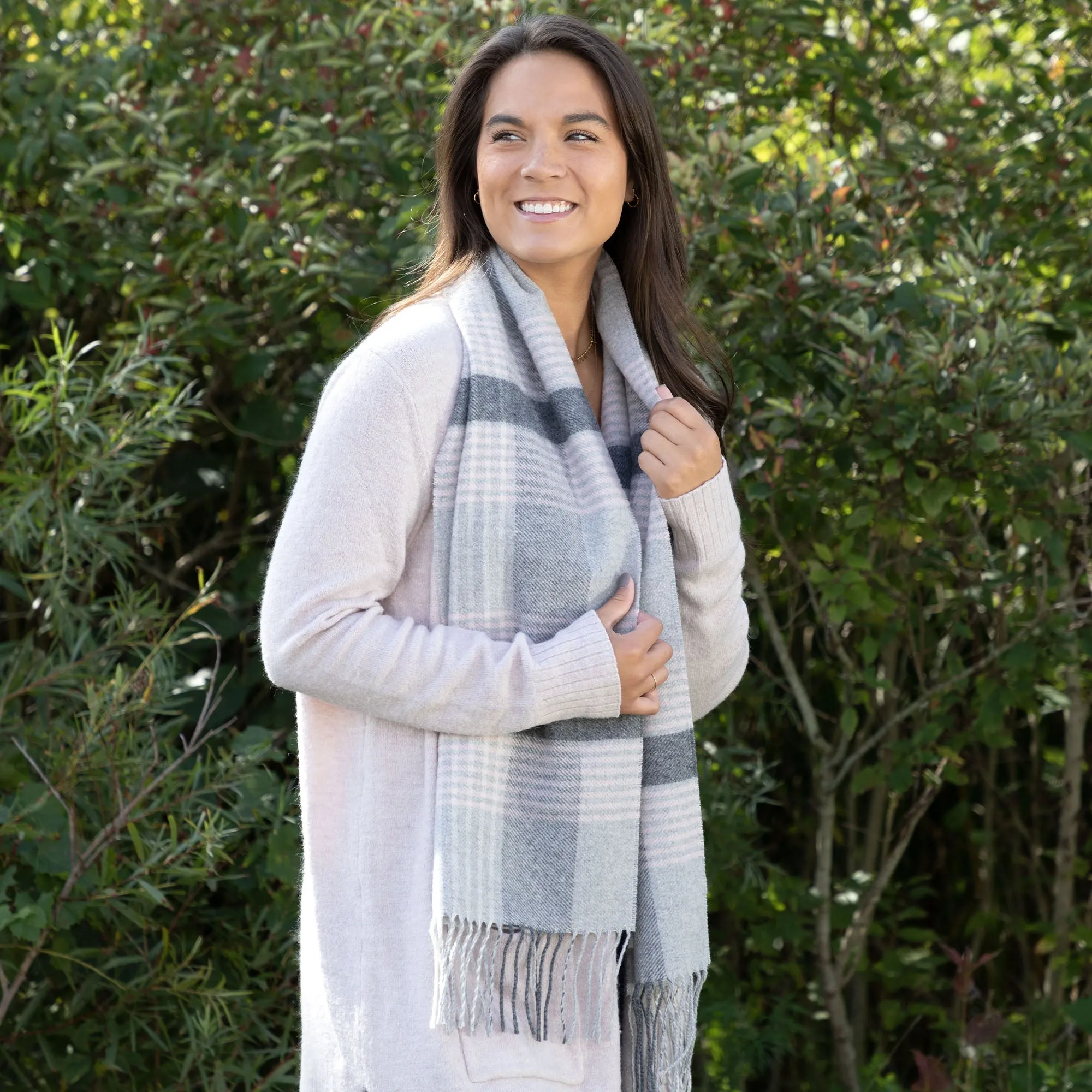 Soft Ukrainian Plaid Scarf made from Merino Wool and Cashmere.