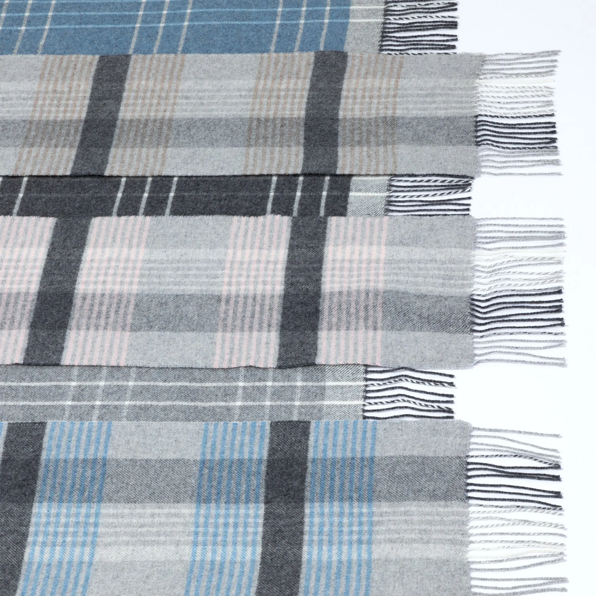 Soft Ukrainian Plaid Scarf made from Merino Wool and Cashmere.