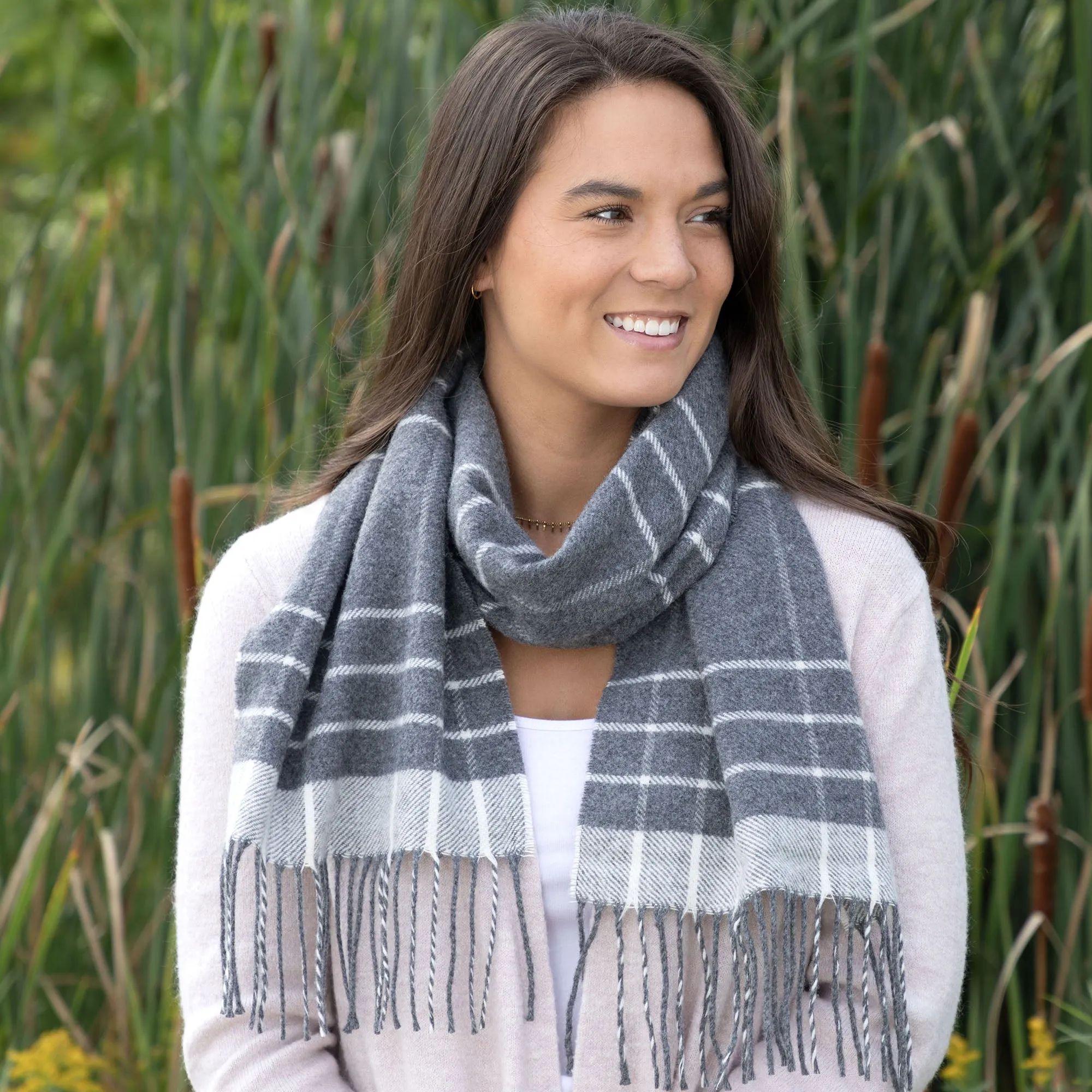 Soft Ukrainian Plaid Scarf made from Merino Wool and Cashmere.