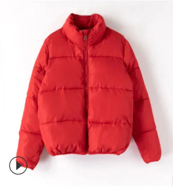 Solid Color Winter Cotton CoatWarm.