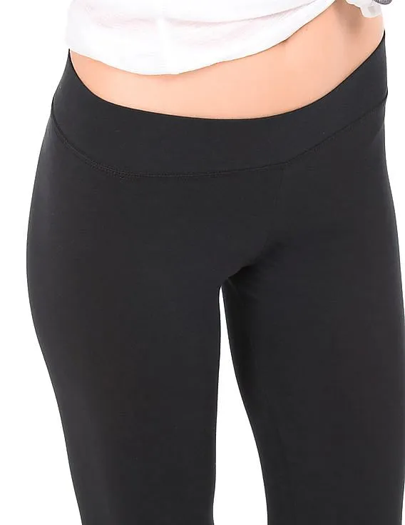 Solid Cotton Spandex Leggings